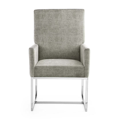 Manhattan Comfort Element Velvet Dining Chair - Grey|Chaise de salle à manger Element de Manhattan Comfort en velours - grise