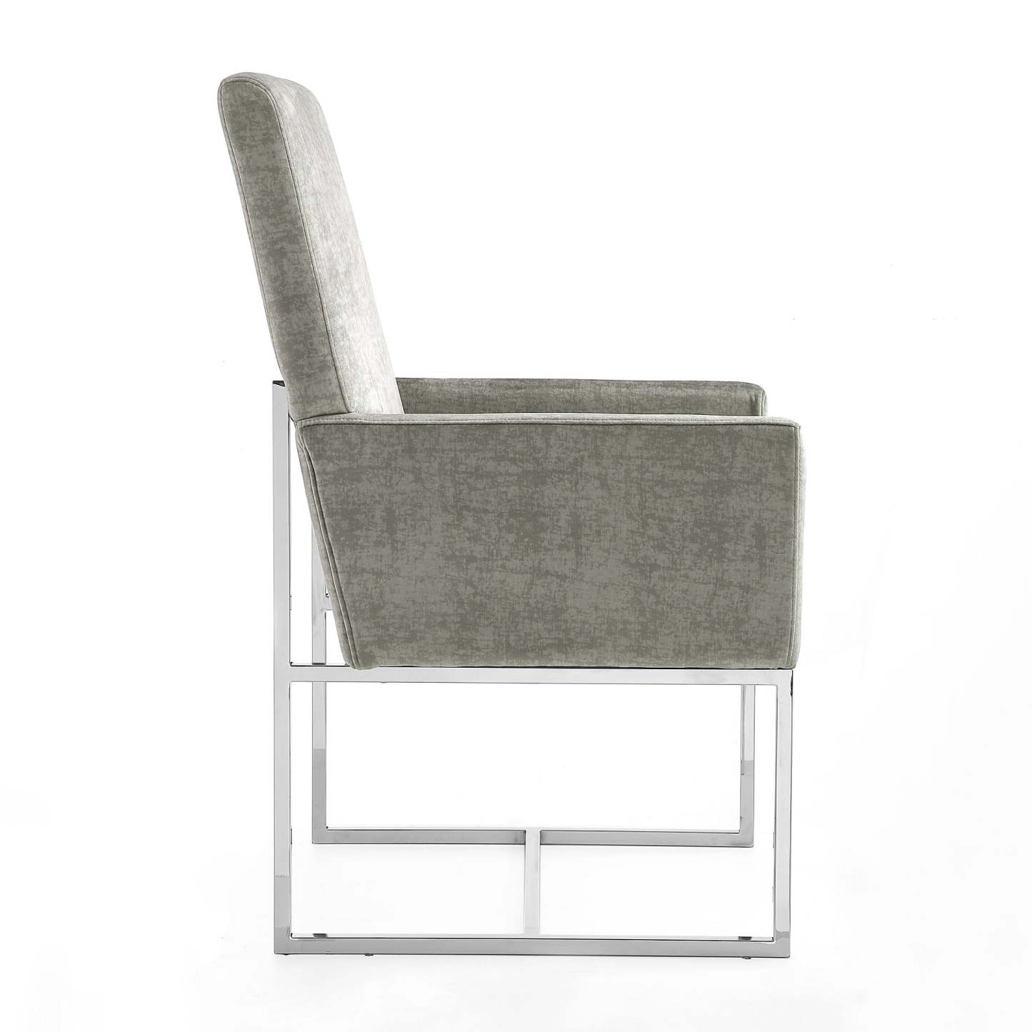 Manhattan Comfort Element Velvet Dining Chair - Grey|Chaise de salle à manger Element de Manhattan Comfort en velours - grise