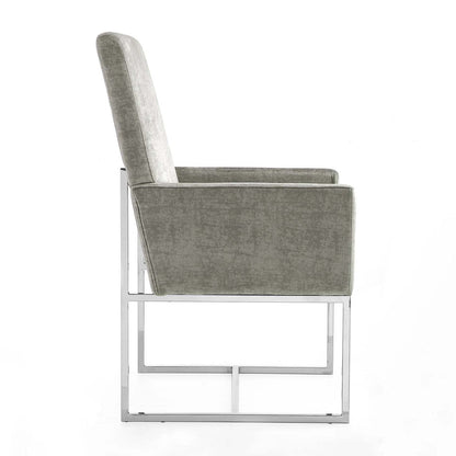 Manhattan Comfort Element Velvet Dining Chair - Grey|Chaise de salle à manger Element de Manhattan Comfort en velours - grise