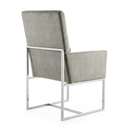 Manhattan Comfort Element Velvet Dining Chair - Grey|Chaise de salle à manger Element de Manhattan Comfort en velours - grise