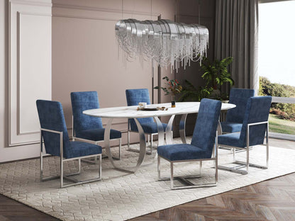 Manhattan Comfort Element Dining Chair - Blue Velvet|Chaise de salle à manger Element de Manhattan Comfort - velours bleu