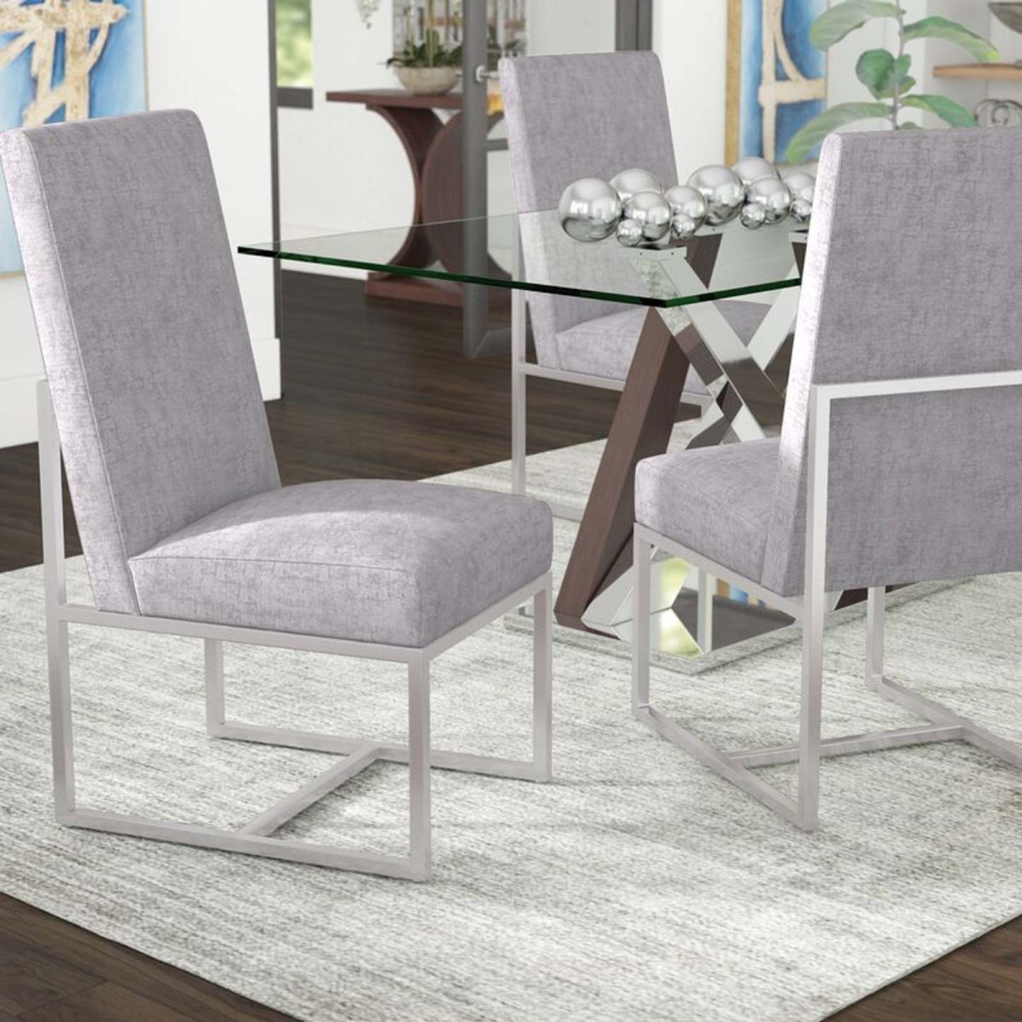 Manhattan Comfort Element Velvet Dining Chair - Champagne|Chaise de salle à manger Element de Manhattan Comfort en velours - champagne