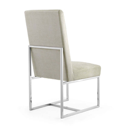 Manhattan Comfort Element Velvet Armless Dining Chair - Grey|Chaise de salle à manger sans accoudoirs Element de Manhattan Comfort en velours - grise