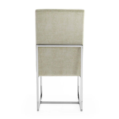Manhattan Comfort Element Velvet Armless Dining Chair - Grey|Chaise de salle à manger sans accoudoirs Element de Manhattan Comfort en velours - grise