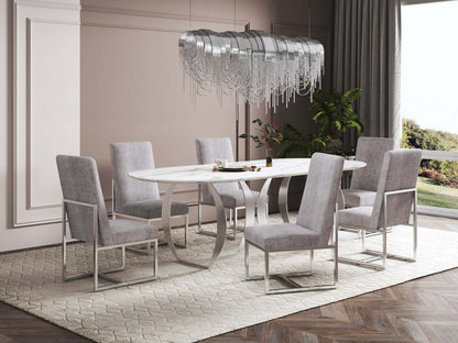 Manhattan Comfort Element Velvet Dining Chair - Acier|Chaise de salle à manger Element de Manhattan Comfort en velours - acier