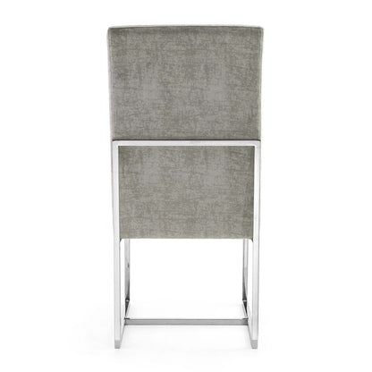 Manhattan Comfort Element Velvet Dining Chair - Acier|Chaise de salle à manger Element de Manhattan Comfort en velours - acier