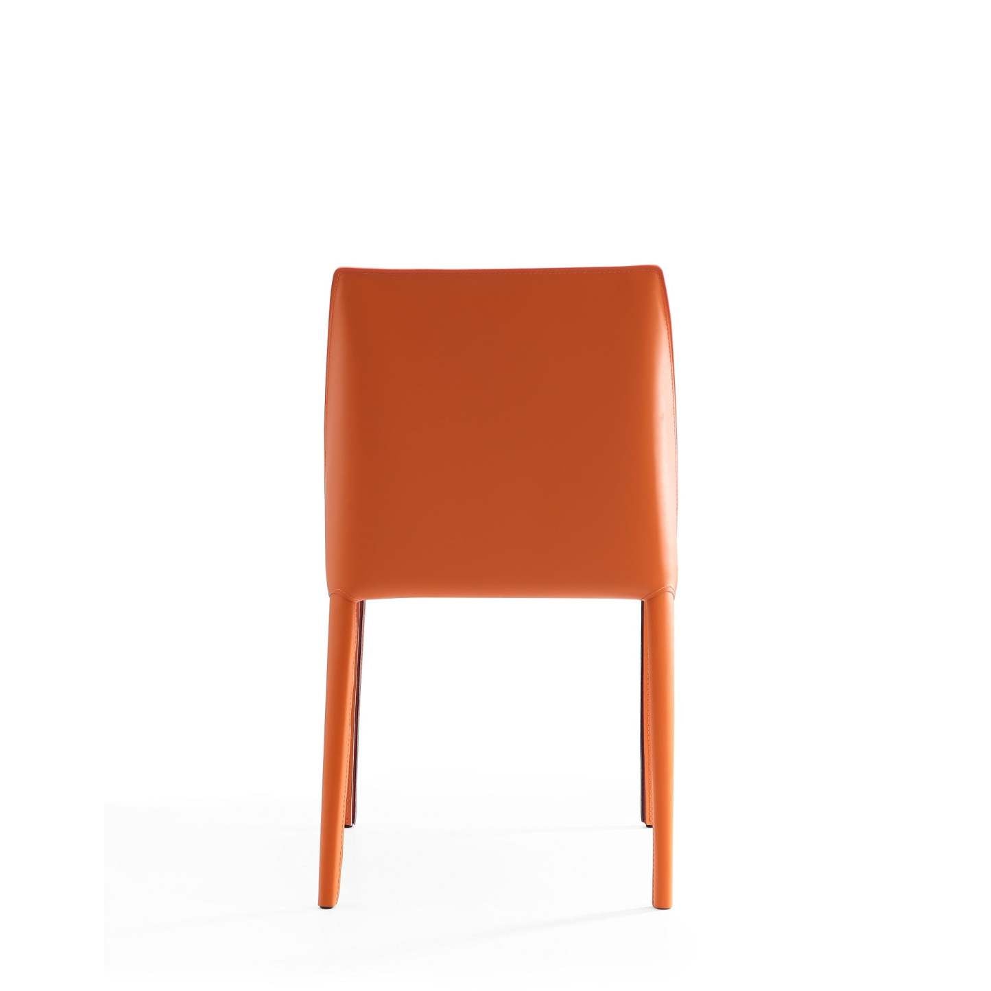 Manhattan Comfort Set of 2 Paris Coral Saddle Leather Dining Chairs - Corail|Ensemble 2 chaises de salle à manger Paris de Manhattan Comfort en cuir à équipement corail - corail