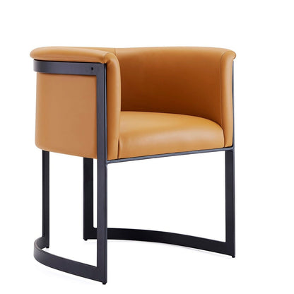 Manhattan Comfort Corso Leatherette Dining Chair with Metal Frame - Tan|Chaise de salle à manger Corso de Manhattan Comfort en similicuir avec armature en métal - tan