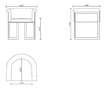 Manhattan Comfort Corso Leatherette Dining Chair with Metal Frame - Cream|Chaise de salle à manger Corso de Manhattan Comfort en similicuir avec armature en métal - crème