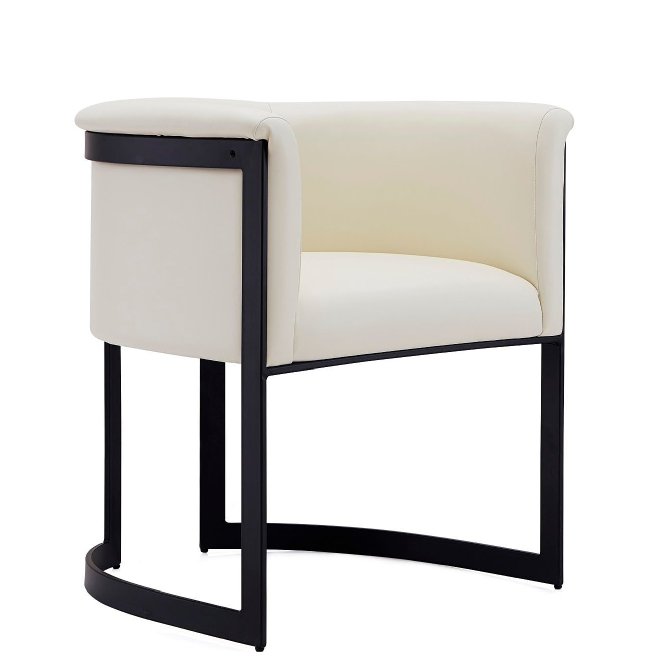 Manhattan Comfort Corso Leatherette Dining Chair with Metal Frame - Cream|Chaise de salle à manger Corso de Manhattan Comfort en similicuir avec armature en métal - crème