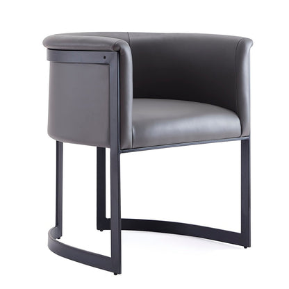 Manhattan Comfort Corso Leatherette Dining Chair with Metal Frame - Grey|Chaise de salle à manger Corso de Manhattan Comfort en similicuir avec armature en métal - grise