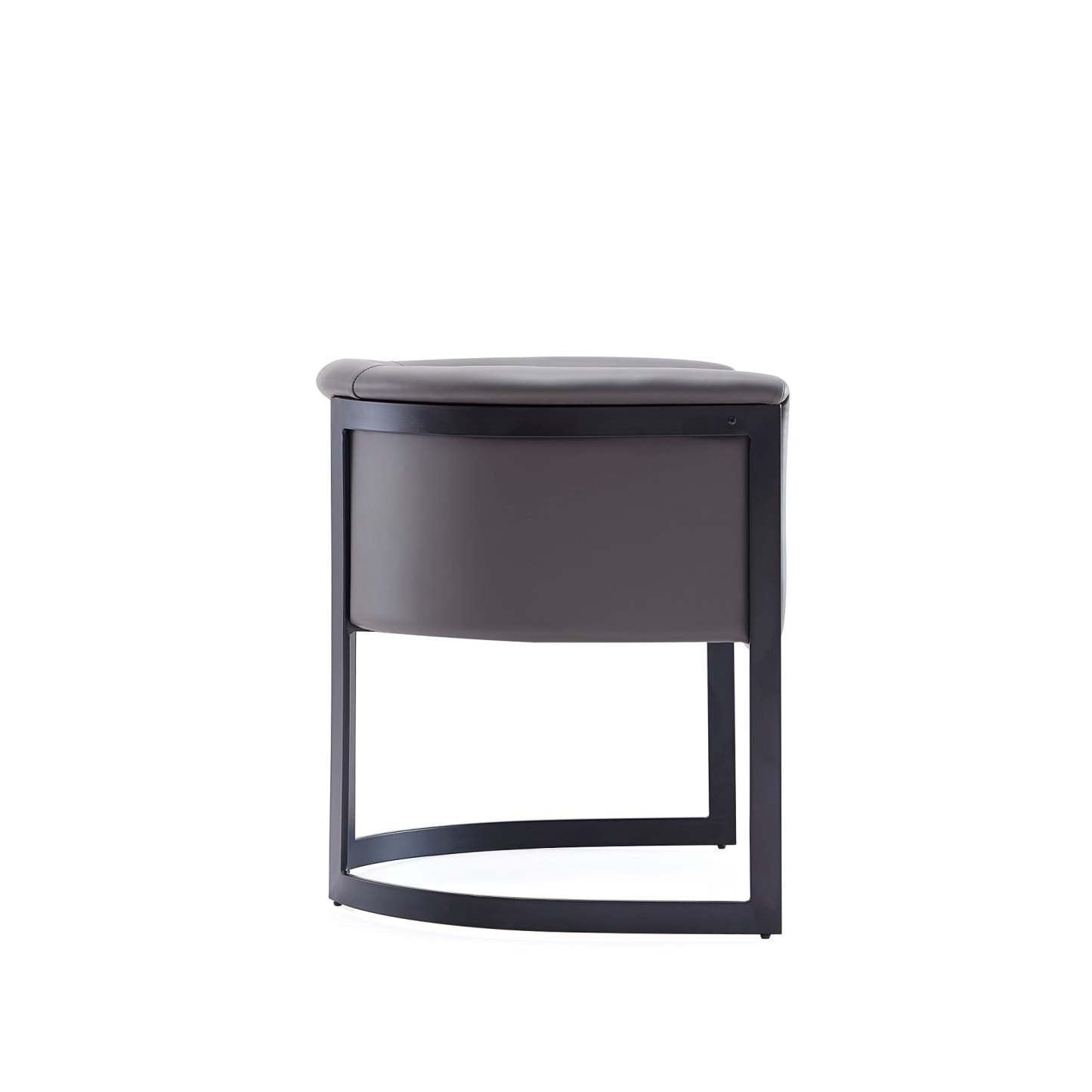 Manhattan Comfort Corso Leatherette Dining Chair with Metal Frame - Grey|Chaise de salle à manger Corso de Manhattan Comfort en similicuir avec armature en métal - grise