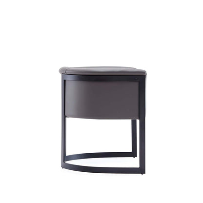 Manhattan Comfort Corso Leatherette Dining Chair with Metal Frame - Grey|Chaise de salle à manger Corso de Manhattan Comfort en similicuir avec armature en métal - grise