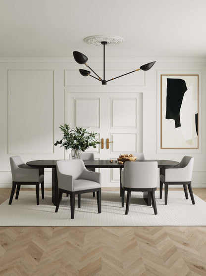 Manhattan Comfort Gansevoort Modern Faux Leather Dining Chair - Light Grey|Chaise de salle à manger moderne Gansevoort de Manhattan Comfort en similicuir - gris clair