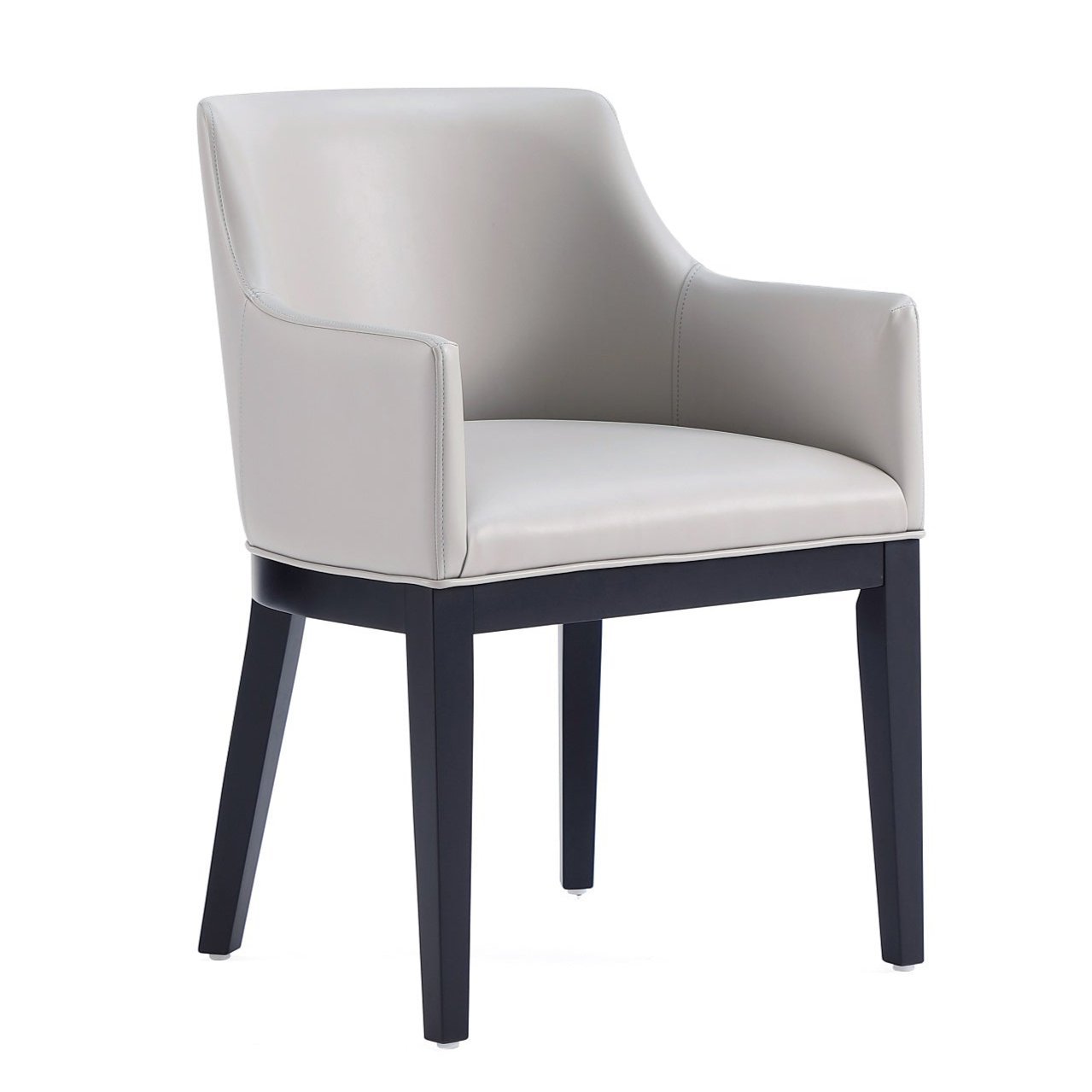 Manhattan Comfort Gansevoort Modern Faux Leather Dining Chair - Light Grey|Chaise de salle à manger moderne Gansevoort de Manhattan Comfort en similicuir - gris clair