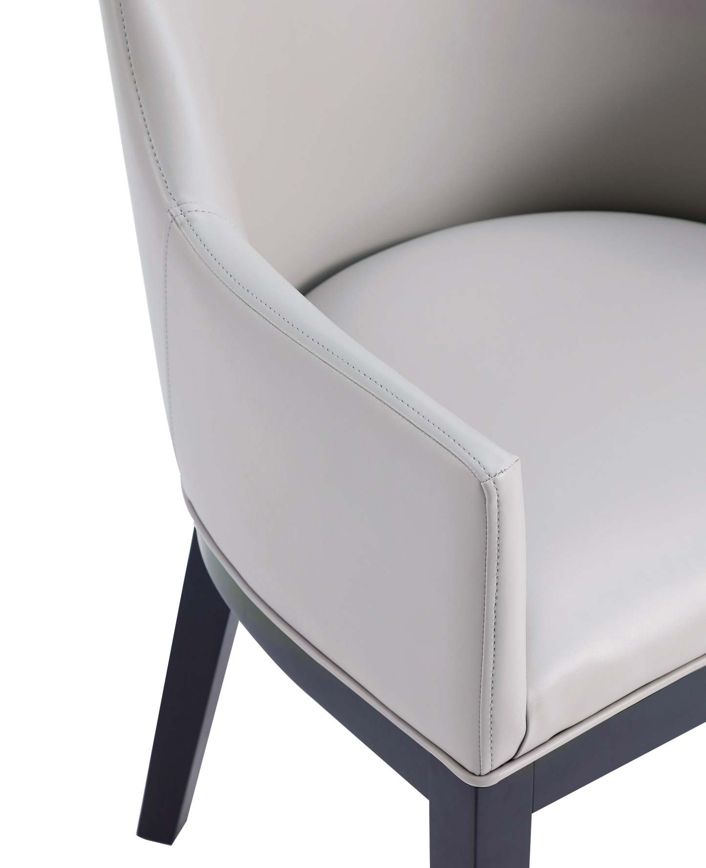 Manhattan Comfort Gansevoort Modern Faux Leather Dining Chair - Light Grey|Chaise de salle à manger moderne Gansevoort de Manhattan Comfort en similicuir - gris clair