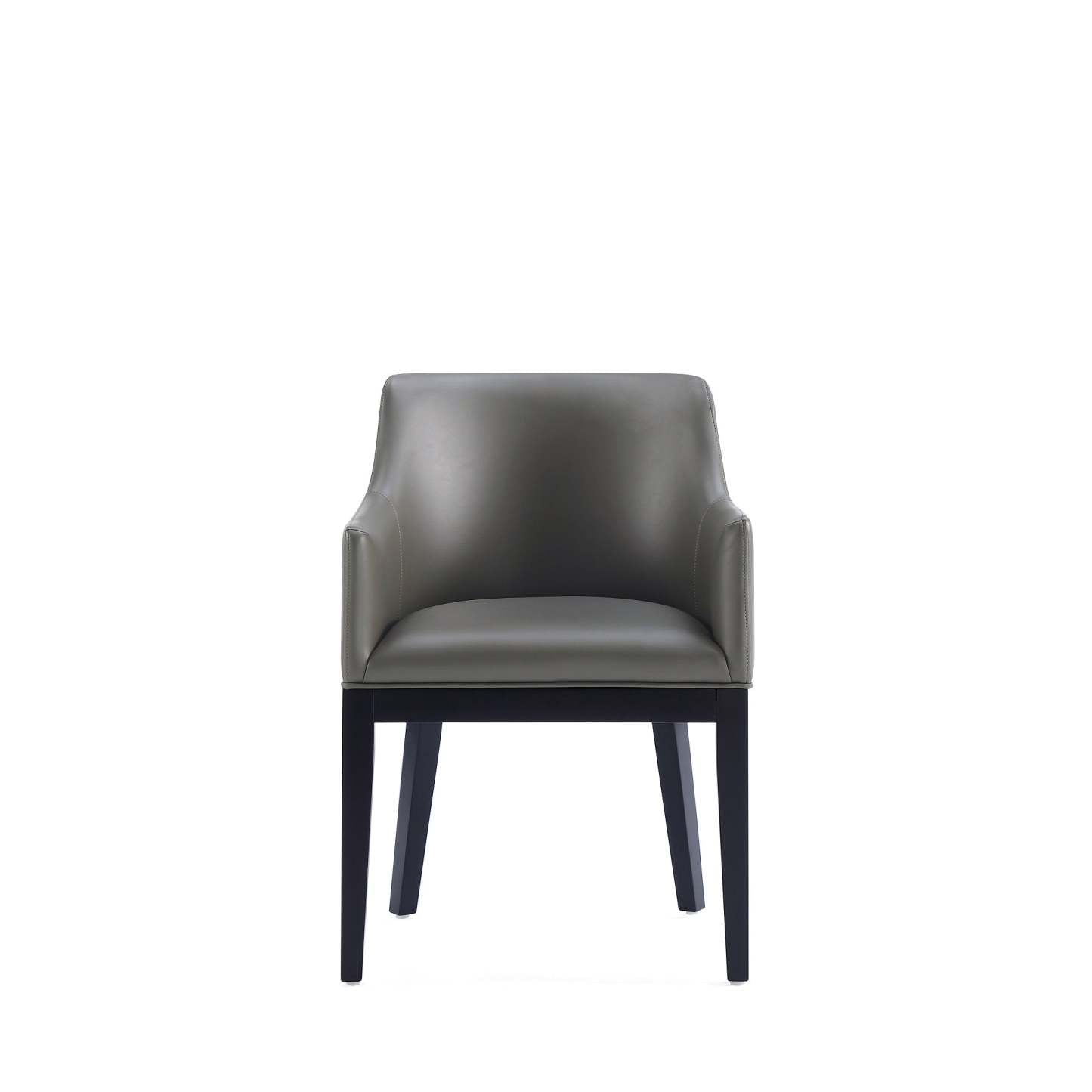 Manhattan Comfort Gansevoort Modern Faux Leather Dining Chair - Pebble Grey|Chaise de salle à manger moderne Gansevoort de Manhattan Comfort en similicuir - gris galet
