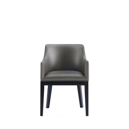 Manhattan Comfort Gansevoort Modern Faux Leather Dining Chair - Pebble Grey|Chaise de salle à manger moderne Gansevoort de Manhattan Comfort en similicuir - gris galet
