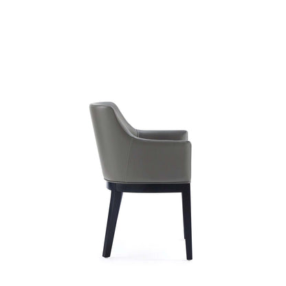 Manhattan Comfort Gansevoort Modern Faux Leather Dining Chair - Pebble Grey|Chaise de salle à manger moderne Gansevoort de Manhattan Comfort en similicuir - gris galet