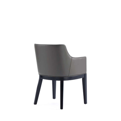 Manhattan Comfort Gansevoort Modern Faux Leather Dining Chair - Pebble Grey|Chaise de salle à manger moderne Gansevoort de Manhattan Comfort en similicuir - gris galet