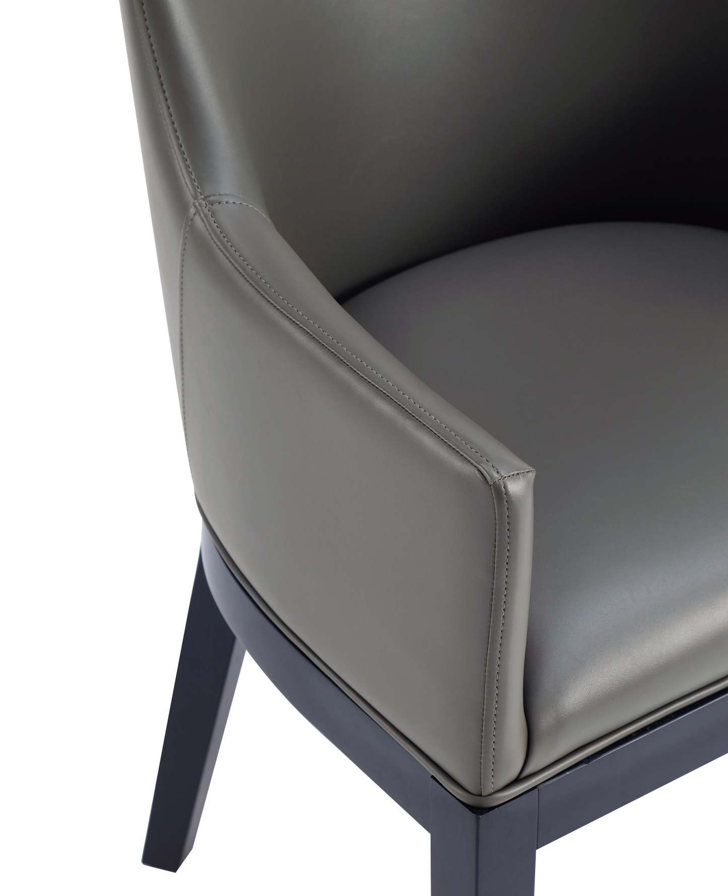 Manhattan Comfort Gansevoort Modern Faux Leather Dining Chair - Pebble Grey|Chaise de salle à manger moderne Gansevoort de Manhattan Comfort en similicuir - gris galet
