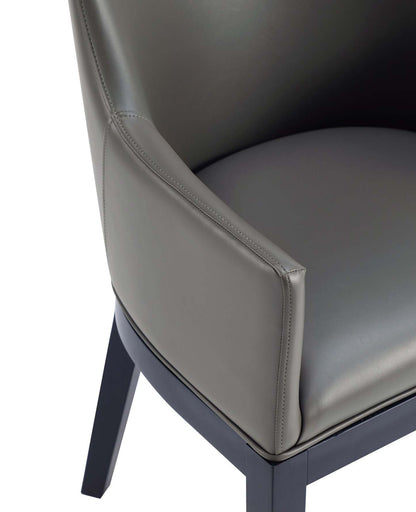 Manhattan Comfort Gansevoort Modern Faux Leather Dining Chair - Pebble Grey|Chaise de salle à manger moderne Gansevoort de Manhattan Comfort en similicuir - gris galet