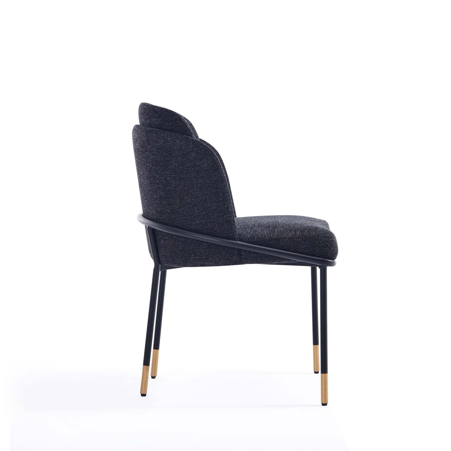 Manhattan Comfort Flor Fabric Dining Chair - Black|Chaise de salle à manger Flor de Manhattan Comfort en tissu - noire