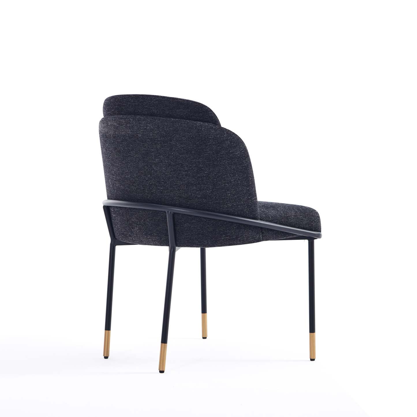 Manhattan Comfort Flor Fabric Dining Chair - Black|Chaise de salle à manger Flor de Manhattan Comfort en tissu - noire