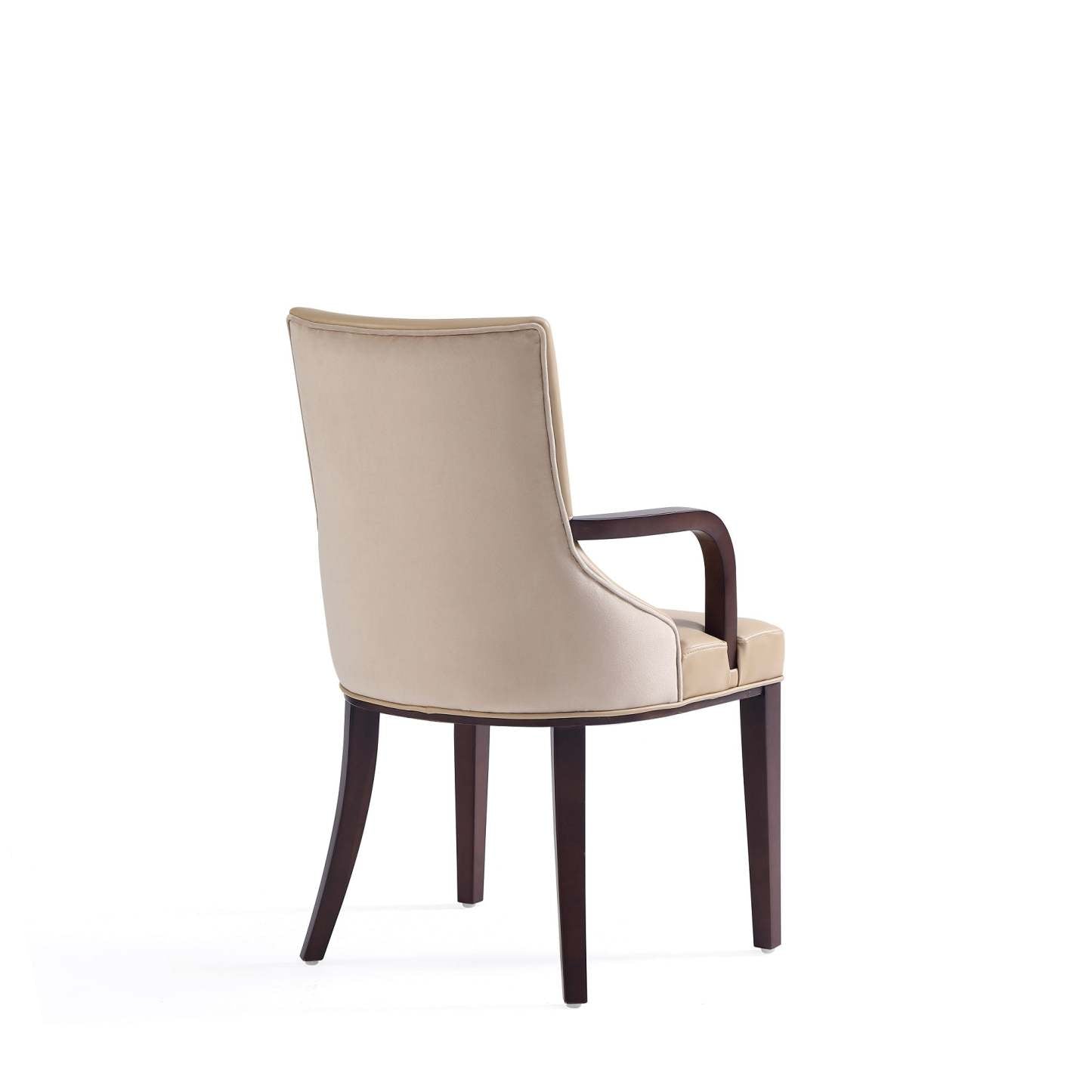Manhattan Comfort Shubert Modern Faux Leather &amp; Velvet Dining Chair - Tan|Chaise de salle à manger moderne Shubert de Manhattan Comfort en similicuir et velours - tan