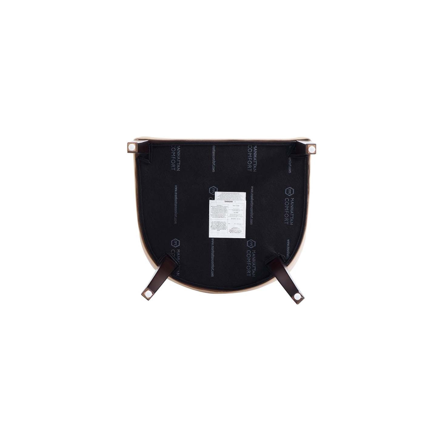 Manhattan Comfort Fifth Avenue Faux Leather Dining Chair - Tan &amp; Walnut|Chaise de salle à manger Fifth Avenue de Manhattan Comfort en similicuir - tan et noyer