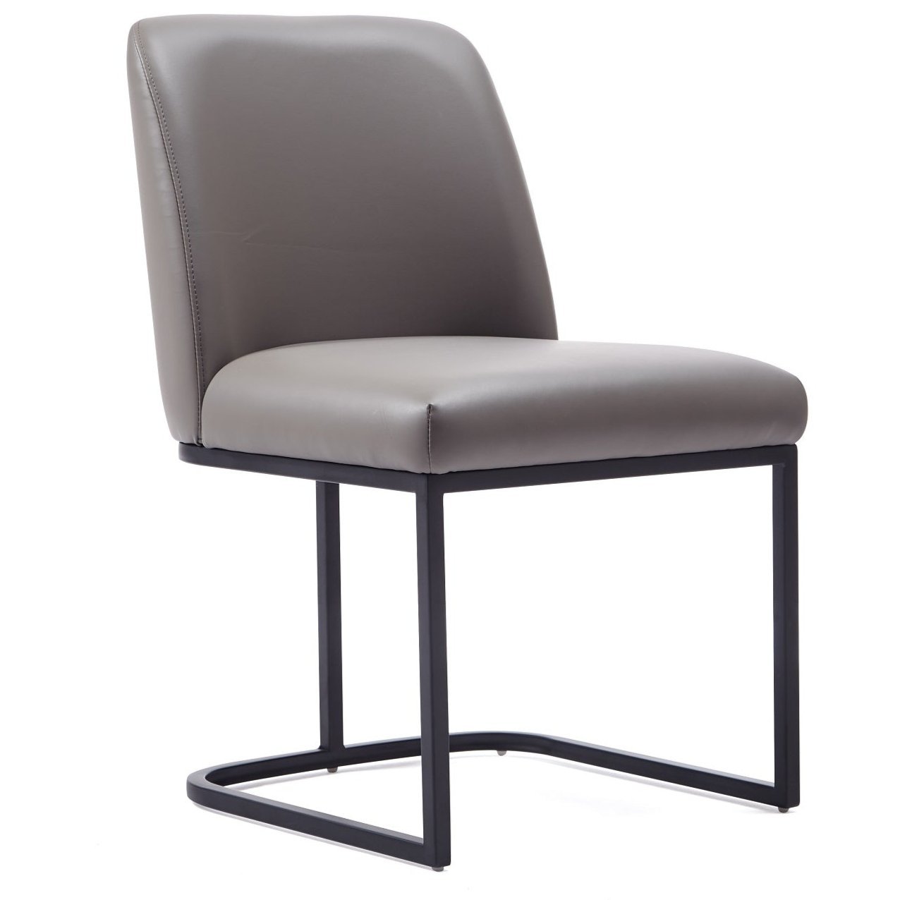 Manhattan Comfort Serena Faux Leather Dining Chair - Gris|Chaise de salle à manger Serena de Manhattan Comfort en similicuir - gris