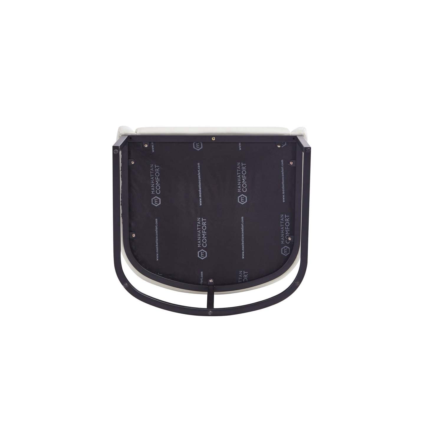 Manhattan Comfort Modern Serena Dining Chair Rembourré en similicuir avec pieds en acier - Crème|Chaise de salle à manger à accoudoirs moderne Serena de Manhattan Comfort revêtue de similicuir avec pattes en acier - crème