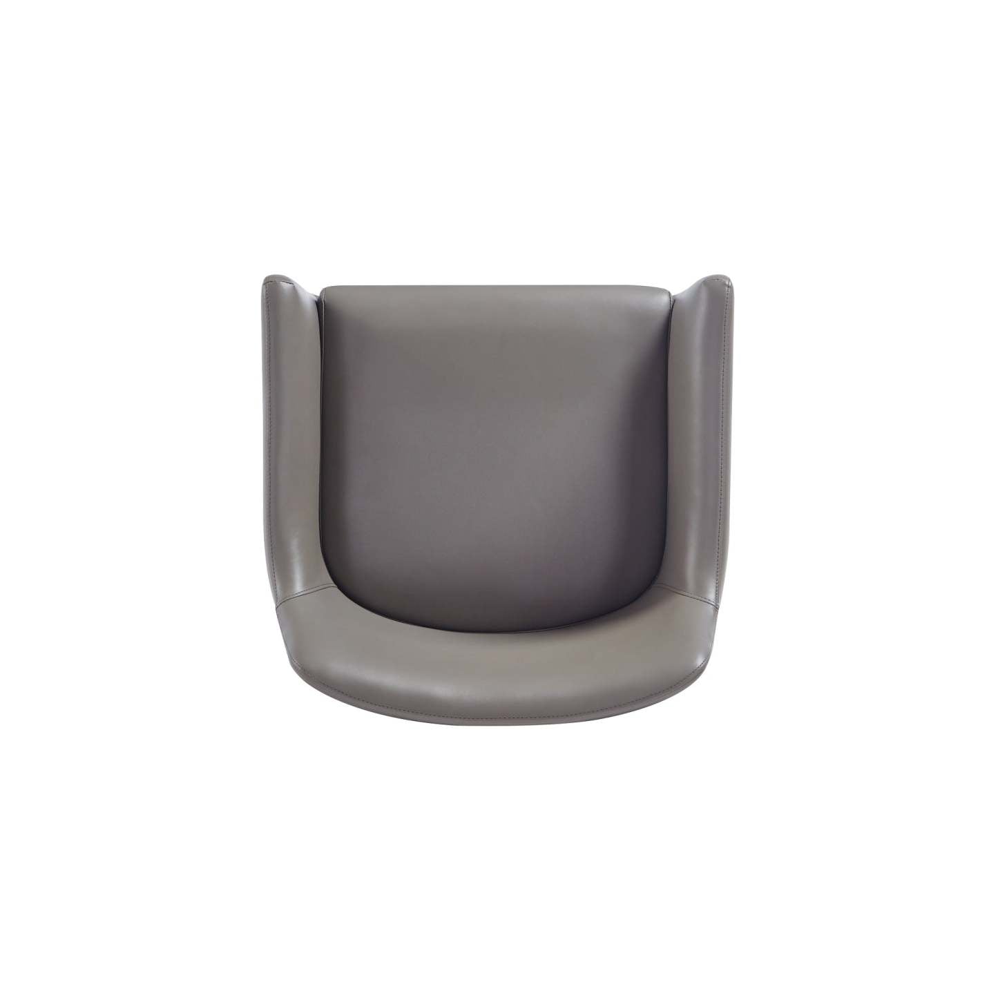 Manhattan Comfort Modern Serena Dining Armchair Rembourré en Similicuir avec Pieds en Acier - Gris|Chaise de salle à manger à accoudoirs moderne Serena de Manhattan Comfort revêtue de similicuir avec pattes en acier - grise