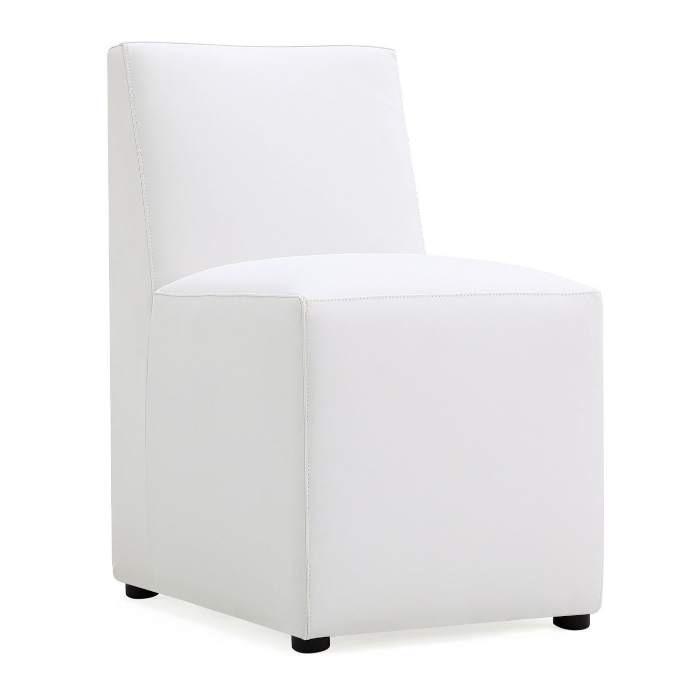 Manhattan Comfort Anna Modern Square Faux Leather Dining Chair - Cream|Chaise de salle à manger carrée et moderne Anna de Manhattan Comfort en similicuir - crème