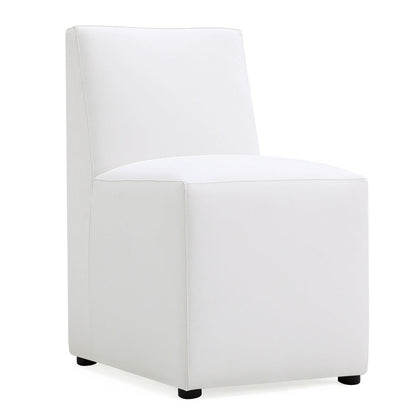 Manhattan Comfort Anna Modern Square Faux Leather Dining Chair - Cream|Chaise de salle à manger carrée et moderne Anna de Manhattan Comfort en similicuir - crème