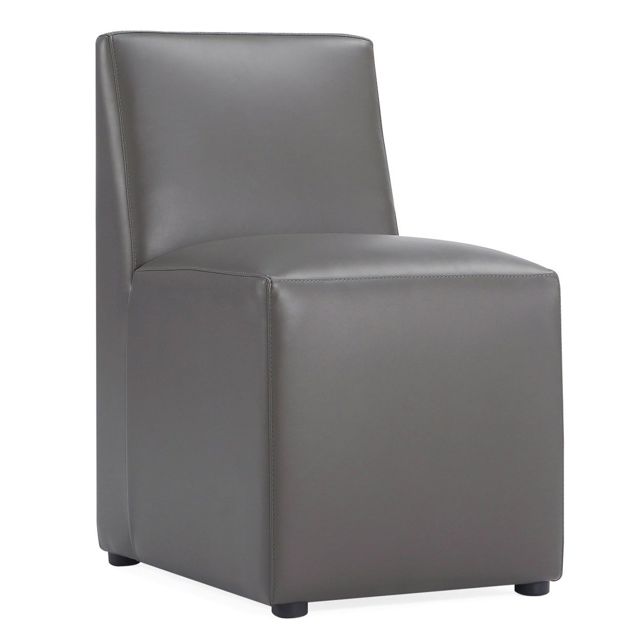 Manhattan Comfort Anna Modern Square Faux Leather Dining Chair - Pewter|Chaise de salle à manger carrée et moderne Anna de Manhattan Comfort en similicuir - étain