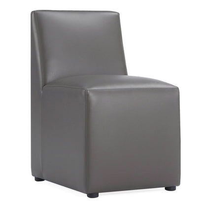 Manhattan Comfort Anna Modern Square Faux Leather Dining Chair - Pewter|Chaise de salle à manger carrée et moderne Anna de Manhattan Comfort en similicuir - étain