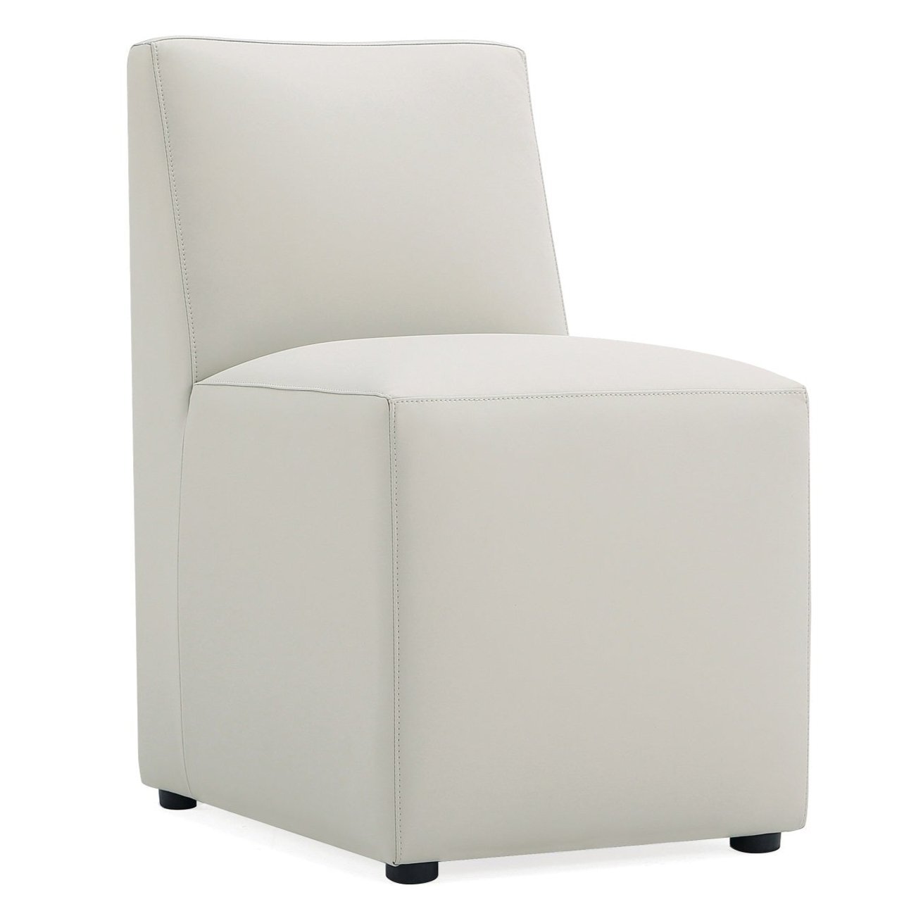 Manhattan Comfort Anna Modern Square Faux Leather Dining Chair - Light Stone Grey|Chaise de salle à manger carrée et moderne Anna de Manhattan Comfort en similicuir - pierre gris clair