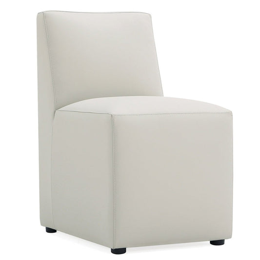 Manhattan Comfort Anna Modern Square Faux Leather Dining Chair - Light Stone Grey|Chaise de salle à manger carrée et moderne Anna de Manhattan Comfort en similicuir - pierre gris clair