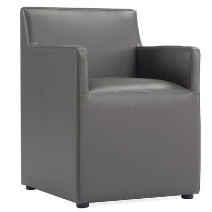 Manhattan Comfort Anna Modern Square Faux Leather Armless Dining Chair - Pewter|Chaise de salle à manger carrée et moderne sans accoudoirs Anna de Manhattan Comfort en similicuir - étain