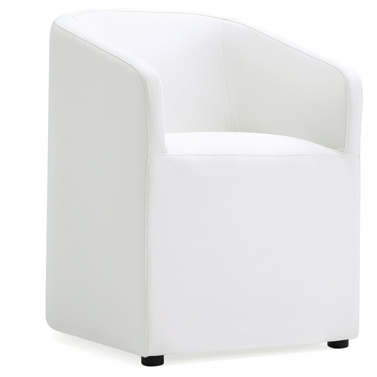 Manhattan Comfort Anna Modern Round Faux Leather Dining Chair - Cream|Chaise de salle à manger arrondie et moderne Anna de Manhattan Comfort en similicuir - crème
