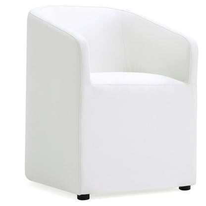 Manhattan Comfort Anna Modern Round Faux Leather Dining Chair - Cream|Chaise de salle à manger arrondie et moderne Anna de Manhattan Comfort en similicuir - crème
