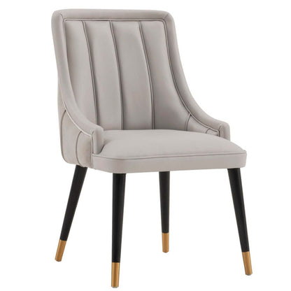Manhattan Comfort Modern Eda Velvet &amp; Leatherette Dining Chair - Grey|Chaise de salle à manger moderne Eda de Manhattan Comfort en velours et similicuir - grise