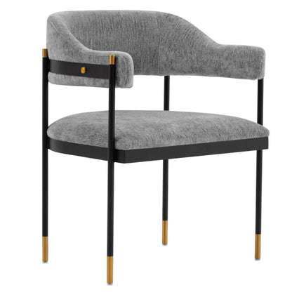 Manhattan Comfort Modern Lia Chenille Dining Chair - Grey|Chaise de salle à manger moderne Lia de Manhattan Comfort en chenille - grise