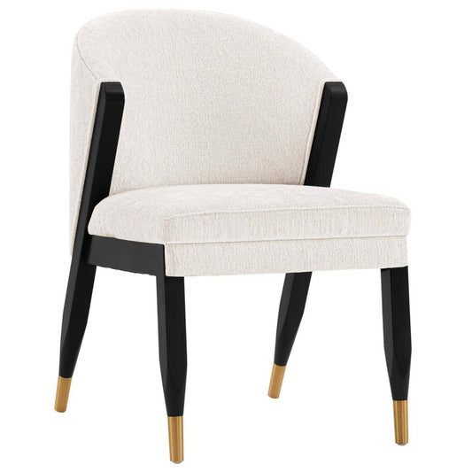 Manhattan Comfort Modern Ola Chenille Dining Chair - Crème|Chaise de salle à manger moderne Ola de Manhattan Comfort en chenille - crème