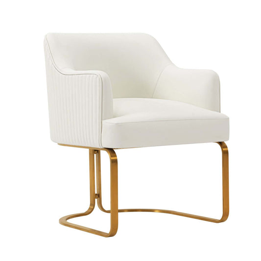Manhattan Comfort Modern Edra Leatherette Dining Chair - Cream|Chaise de salle à manger moderne Eda de Manhattan Comfort en similicuir - crème