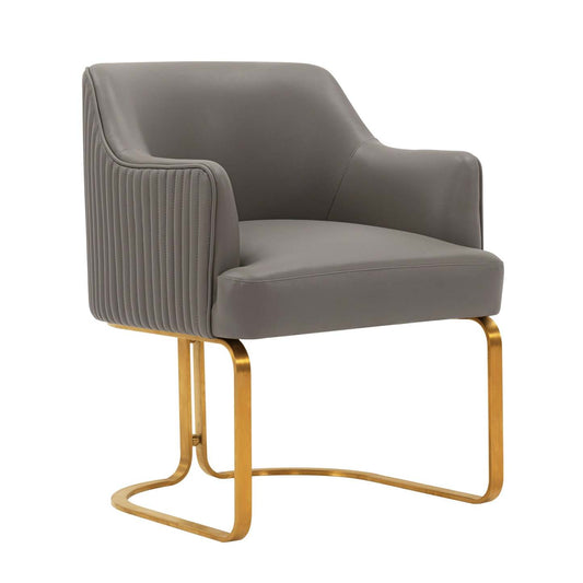Manhattan Comfort Modern Edra Leatherette Dining Chair - Taupe|Chaise de salle à manger moderne Eda de Manhattan Comfort en similicuir - taupe