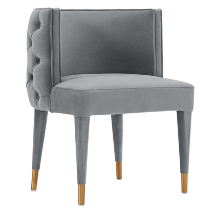 Manhattan Comfort Modern Maya Tufted Velvet Dining Chair - Grey|Chaise de salle à manger moderne Maya de Manhattan Comfort en velours capitonné - grise