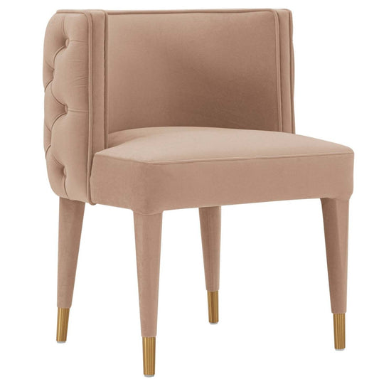 Manhattan Comfort Modern Maya Tufted Velvet Dining Chair - Nude|Chaise de salle à manger moderne Maya de Manhattan Comfort en velours capitonné - couleur chair