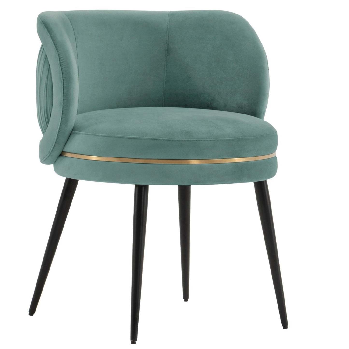 Manhattan Comfort Modern Kaya Plissé Velvet Dining Chair - Mint Green|Chaise de salle à manger moderne Kaya de Manhattan Comfort en velours plissé - vert menthe